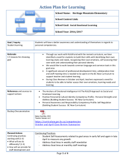 Action Plan for Learning