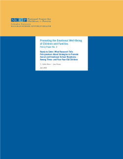 Promoting the Emotional Well-Being of Children and Families