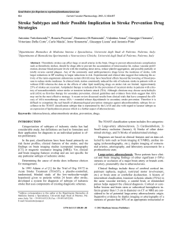 Stroke Subtypes and their Possible Implication in