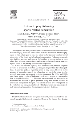Return to play following sports-related concussion