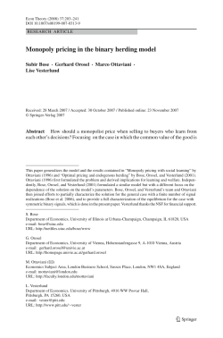 Monopoly pricing in the binary herding model