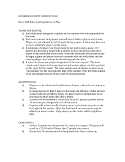 RICHMOND COUNTY COUNTRY CLUB Bocce Ball Rules and