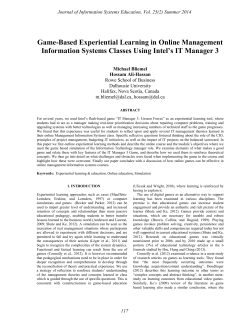 Game-Based Experiential Learning in Online Management