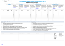 Curriculum Mapping Template: Health and Physical Education * 9