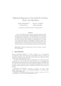 Ellipsoidal Relaxations of the Stable Set