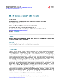 The Unified Theory of Science - Scientific Research Publishing