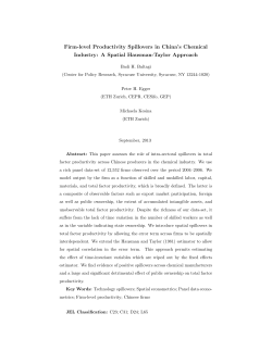 Firm-level Productivity Spillovers in China`s Chemical Industry: A
