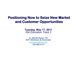 Bill McCleave handouts on Positioning for New Opportunities