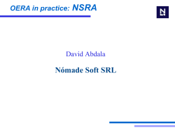 OERA in practice: NSRA