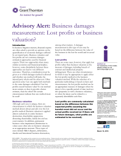 Business damages measurement: Lost profits or business valuation?