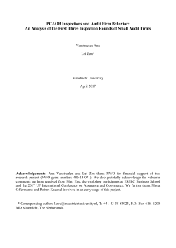 PCAOB Inspections and Audit Firm Behavior: An Analysis of