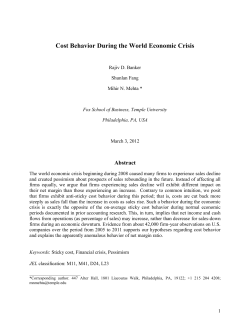 Cost Behavior During the World Economic Crisis