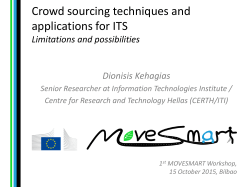 Crowd sourcing techniques and applications for ITS