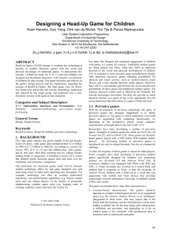 Designing a Head-Up Game for Children