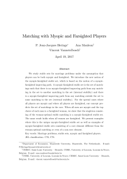 Matching with Myopic and Farsighted Players