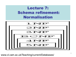 Lecture 08 - Normalisation