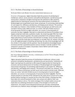 The Role of Knowledge in Social Inclusion