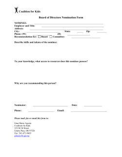 Board of Directors Nomination Form