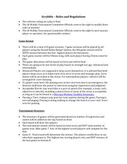 Scrabble &ndash; Rules and Regulations - Al