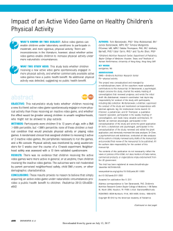Impact of an Active Video Game on Healthy Children`s