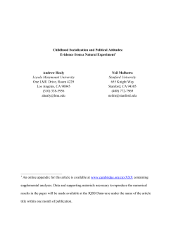 Childhood Socialization and Political Attitudes