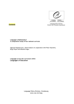 Language across the mathematics curriculum in