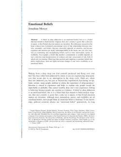 Emotional Beliefs