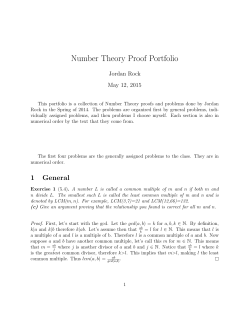 Number Theory Proof Portfolio