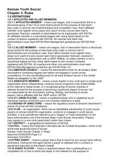 Kansas Youth Soccer Chapter 3: Rules