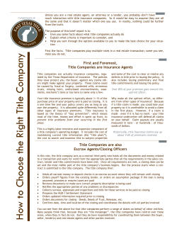 How to Choose the Right Title Company