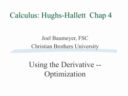 Chapter 4 Using the Derivative - CBU