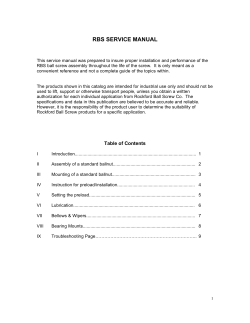 rbs service manual - Rockford Ball Screw