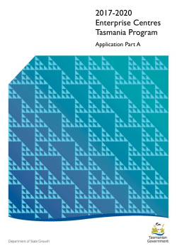2017-2020 Enterprise Centres Tasmania Program Application Form