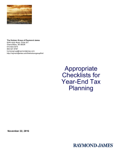Appropriate Checklists for Year-End Tax Planning