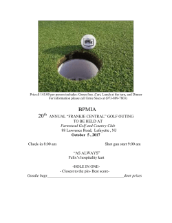 20th ANNUAL Frankie Central Golf Outing