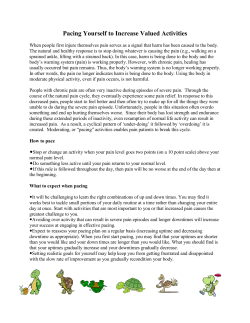 Pacing Yourself to Increase Valued Activities