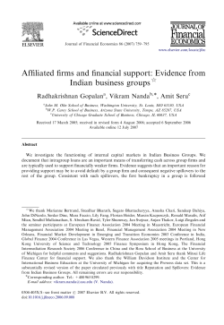 Affiliated firms and financial support