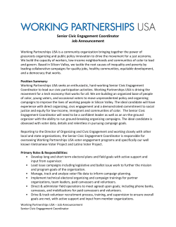 Senior Civic Engagement Coordinator Job Announcement