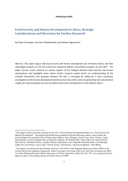 Food Security and Human Development in Africa