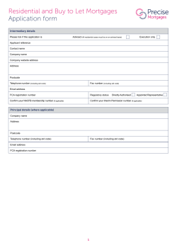 Residential and Buy to Let Mortgages Application