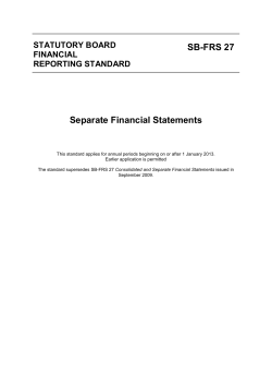 SB-FRS 27-Separate Financial Statement