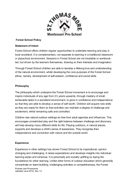 Forest School Policy - St Thomas More Montessori