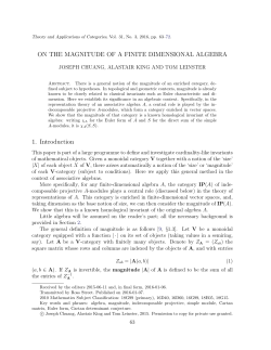 ON THE MAGNITUDE OF A FINITE DIMENSIONAL ALGEBRA 1