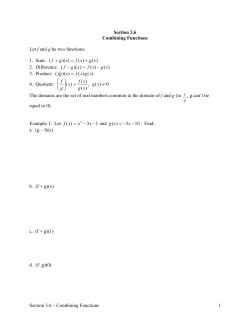 Section 3.6 &ndash; Combining Functions 1 Section 3.6 Combining