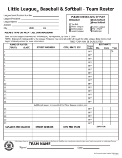 Team Roster Form - Little League Philippines