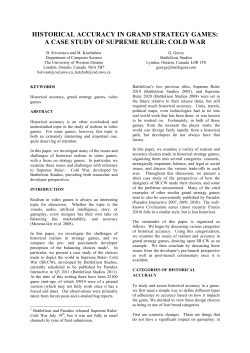 historical accuracy in grand strategy games: a case study of