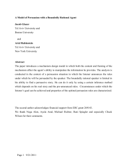 A Model of Persuasion with a Boundedly Rational Agent Jacob