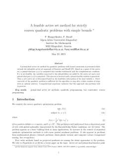A feasible active set method for strictly convex quadratic problems