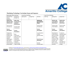 Machining Technology Curriculum Scope and