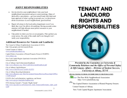 Tenant and Landlord Rights and Responsibilities